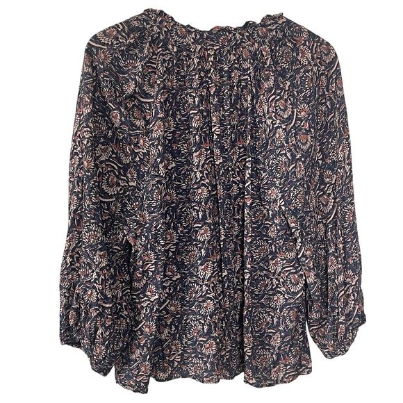 Faherty Portia Top Artisan Block Print Relaxed‎ Flowy Shirt s Size XL - Picture 2 of 9